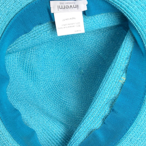 Inverni Firenze Fedora blue hemp straw floral - Picture 5 of 6